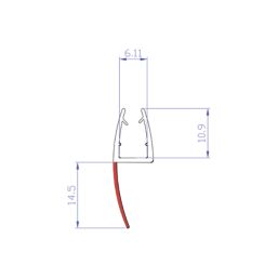 ETAL Neo Blade/Fin Shower Door Seal Clear 6mm x 2000mm