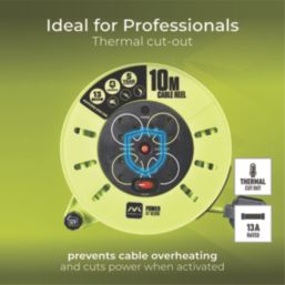 PRO XT CMU10134SL-XD 13A 4-Gang 10m  Cassette Reel 240V
