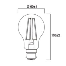 Sylvania Toledo Retro B22 GLS LED Light Bulb  470lm 4.5W