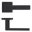 Eclipse Insignia Square Fire Rated Lever on Rose Door Handle Pair Matt Black