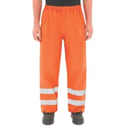 Hi-Vis Trousers Elasticated Waist Orange X Large 27 1/2-48" W 31" L