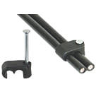 Labgear Black Shotgun Coaxial Cable Clip 0.65mm 100 Pack