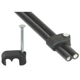 Labgear Black Shotgun Coaxial Cable Clips 0.5mm 100 Pack