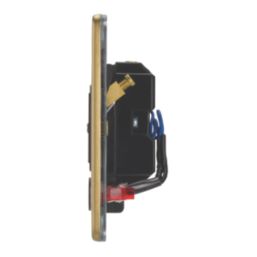 Contactum Lyric 13A Unswitched Fused Spur & Flex Outlet with Neon Brushed Brass with Black Inserts