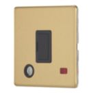 Contactum Lyric 13A Unswitched Fused Spur & Flex Outlet with Neon Brushed Brass with Black Inserts