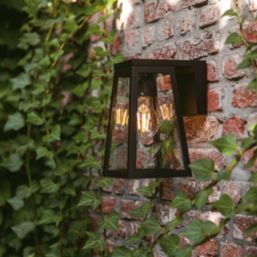 Lutec Fia Outdoor LED Solar Lantern Wall Light Black 200lm