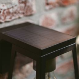 Lutec Fia Outdoor LED Solar Lantern Wall Light Black 200lm