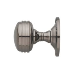 Designer Levers Ringed Mortice Door Knob Pair Black Nickel 64mm