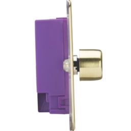 Knightsbridge  2-Gang 2-Way LED Intelligent Dimmer Switch  Brushed Brass