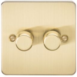 Knightsbridge  2-Gang 2-Way LED Intelligent Dimmer Switch  Brushed Brass