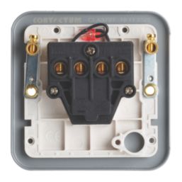 Contactum  20A 1-Gang DP Metal Clad Control Switch with Neon with White Inserts