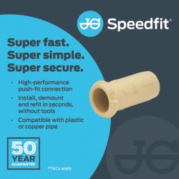 JG Speedfit  Plastic Push-Fit Pipe Inserts 15mm 50 Pack