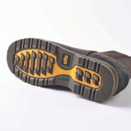 Site Prairie Size 10  Brown Water-Resistant Steel Toe Cap Safety Dealer Boots