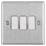 LAP  10AX 3-Gang 2-Way Light Switch  Brushed Stainless Steel with White Inserts