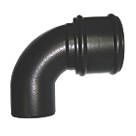 FloPlast  Push-Fit 92.5° Single Socket Bend (Socket/Spigot) Black 110mm