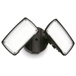 Lutec Chimera Outdoor LED Twin Head Floodlight Black 21.2W 2350lm