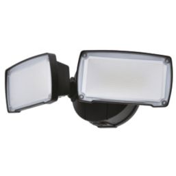 Lutec Chimera Outdoor LED Twin Head Floodlight Black 21.2W 2350lm