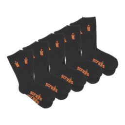 Scruffs Worker Reinforced Toe & Heel Socks Black 11-13 5 Pack