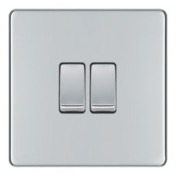 LAP  20A 16AX 2-Gang 2-Way Light Switch  Polished Chrome