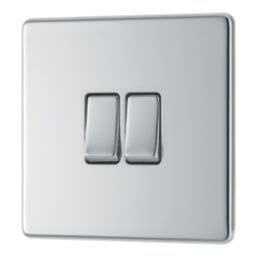 LAP  20A 16AX 2-Gang 2-Way Light Switch  Polished Chrome