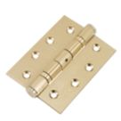 Smith & Locke  Brass Grade 13 Fire Rated Ball Bearing Door Hinges 102mm x 76mm 2 Pack