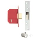 Union Fire Rated  Stainless Steel BS 5-Lever Mortice Deadlock 68mm Case - 45mm Backset