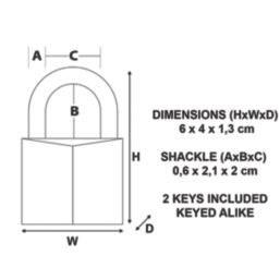 Master Lock 4140 V Line     Padlock Brass 40mm