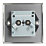 Contactum iConic 2-Gang F-Type Satellite Socket Brushed Steel with Black Inserts