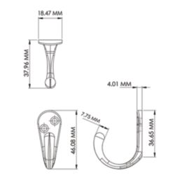 Essentials Single Hooks Black 46mm 5 Pack