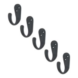 Essentials Single Hooks Black 46mm 5 Pack