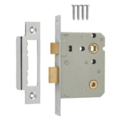 ERA  Chrome Effect Bathroom Lock 76mm Case - 56mm Backset