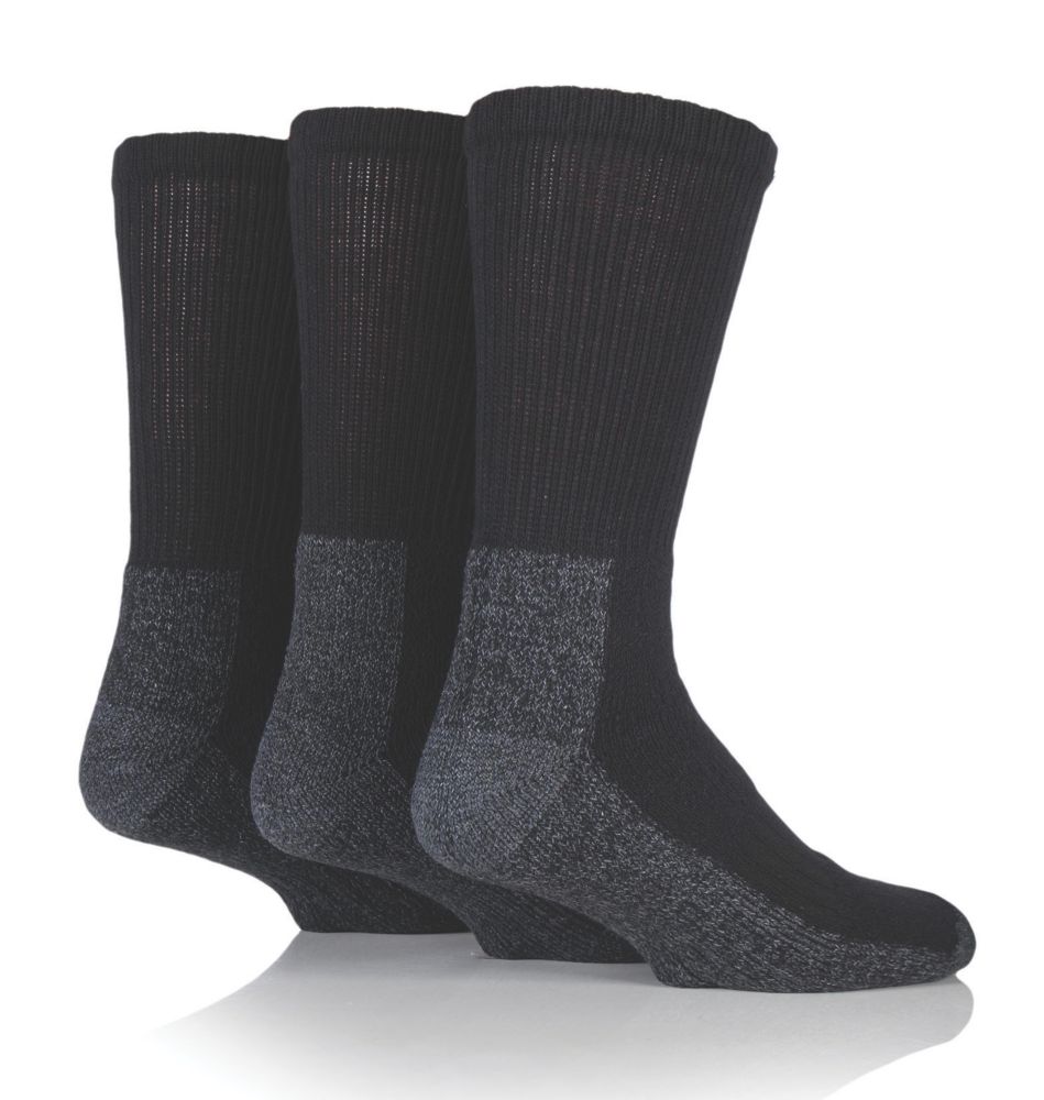 SockShop Heat Holders Reinforced Socks Black Size 12-14 - Screwfix