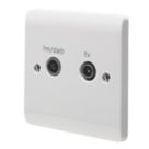 Crabtree Instinct 1-Gang Duplex Multimedia Socket White