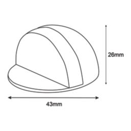 Smith & Locke Half Round Door Stops 43 x 26mm Polished Chrome 3 Pack