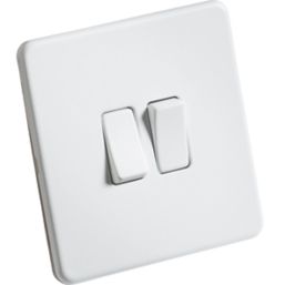 Knightsbridge  10AX 2-Gang 2-Way Light Switch  Matt White