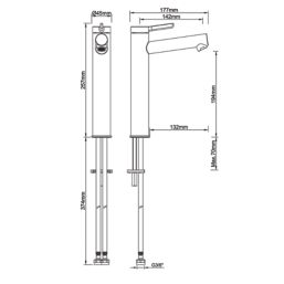 Swirl Bonda Titanium 250mm Tall Lever Mono Basin Mixer Tap