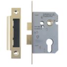 Smith & Locke Fire Rated  Electro Brass Euro Profile Sashlock 64mm Case - 44mm Backset