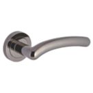 Smith & Locke Bourne Fire Rated Lever on Rose Door Handles Pair Black Nickel