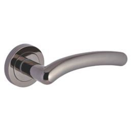 Smith & Locke Bourne Fire Rated Lever on Rose Door Handles Pair Black Nickel