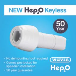 Hep2O  Plastic Push-Fit Keyless Socket Reducer F 16mm x M 10mm
