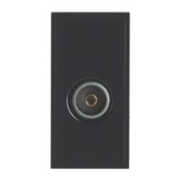 Contactum Media Modular Female Coaxial TV Socket Black