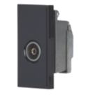 Contactum Media Modular Female Coaxial TV Socket Black