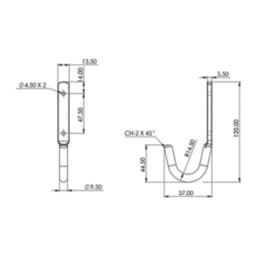 Essentials Single Hooks Zinc Plated 120mm 5 Pack