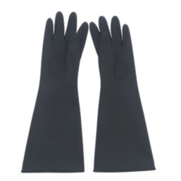 L-PRO  Heavy Duty Rubber Gloves Black Medium 5 Pairs