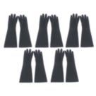 L-PRO  Heavy Duty Rubber Gloves Black Medium 5 Pairs