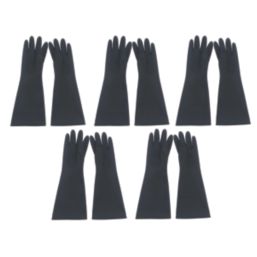 L-PRO  Heavy Duty Rubber Gloves Black Medium 5 Pairs
