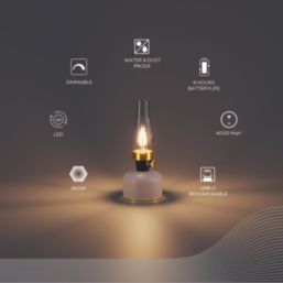 Calex Lavinio Rechargeable LED Table Lamp Sand 200lm