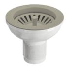 ETAL Sink Strainer Waste without Overflow Brushed Steel 90mm
