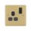 LAP  13A 1-Gang SP Switched Switched Socket Satin Brass  with Black Inserts