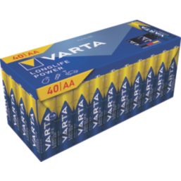 Varta Longlife Power  AA 1.5V Alkaline Batteries 40 Pack